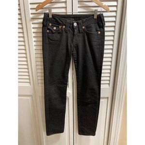 True Religion Jeans Skinny- Black/ Black Thread- Low Rise, RN# 112790 SZ25